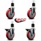 Service Caster 5'' Red Poly Wheel Swivel 1-7/8'' Expanding Stem Caster Set 2 Brakes, 4PK SCC-EX20S514-PPUB-RED-2-PLB-2-178 - alternate 3